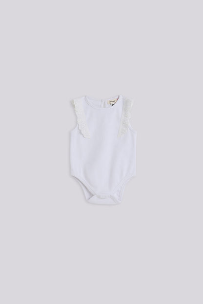Baby Girl White Body and Shorts Set