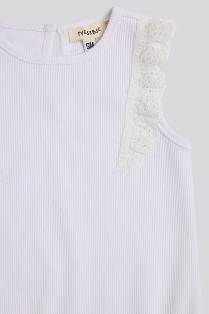 Baby Girl White Body and Shorts Set