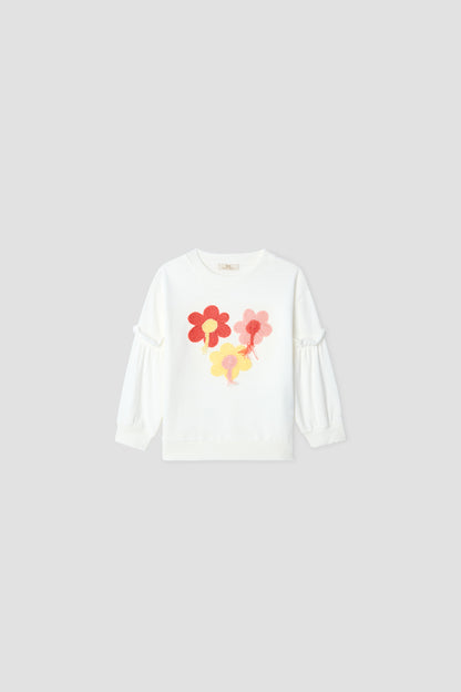 Baby Girl White Sweatshirt
