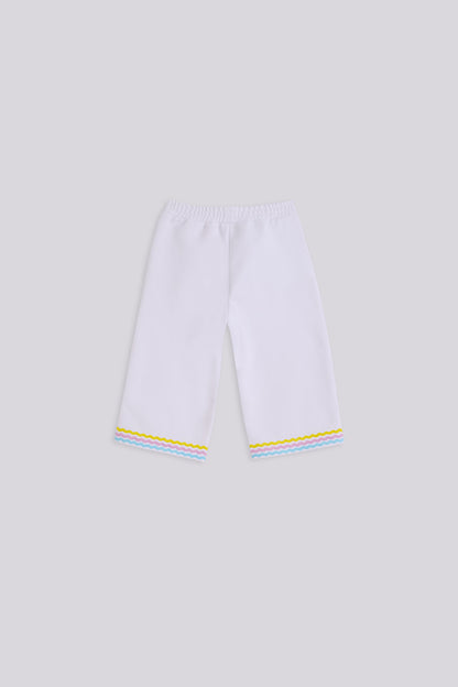 Baby Girl White Tracksuit Bottom