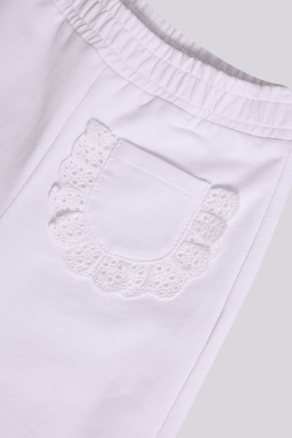 Baby Girl White Tracksuit Set