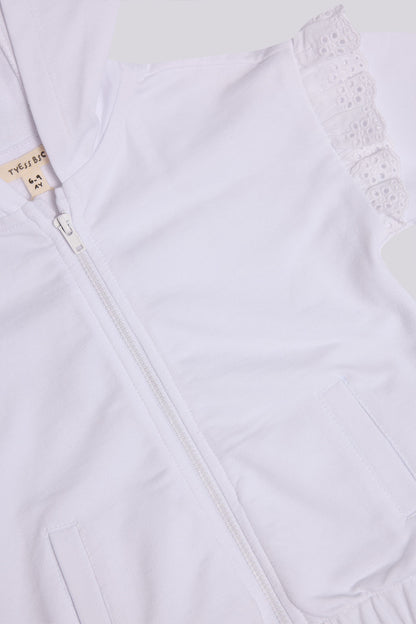 Baby Girl White Tracksuit Set