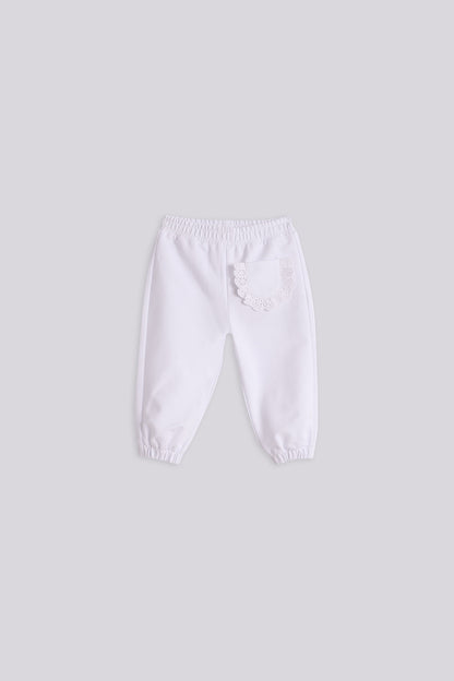 Baby Girl White Tracksuit Set