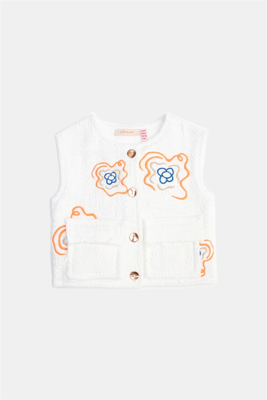 Baby Girl White Vest - BgStore