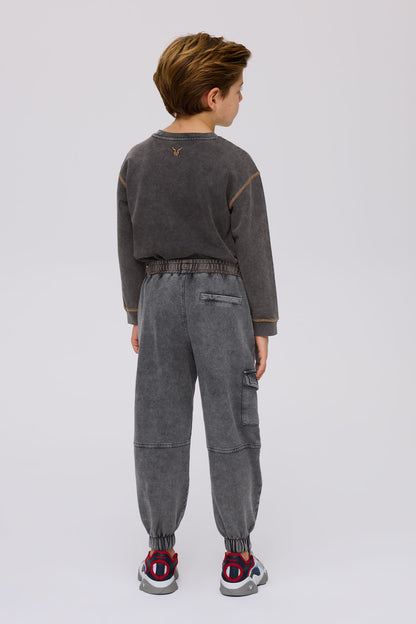 Boy Anthracite Tracksuit Bottom