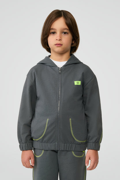 Boy Anthracite Tracksuit Top
