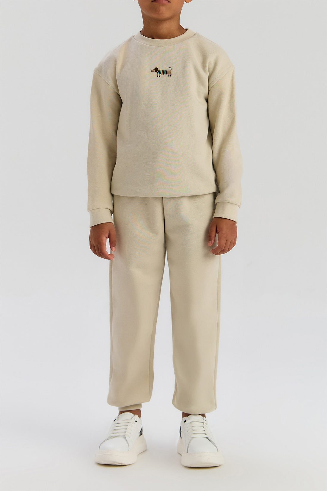 Boy Beige Tracksuit Bottom