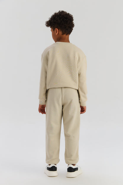 Boy Beige Tracksuit Bottom
