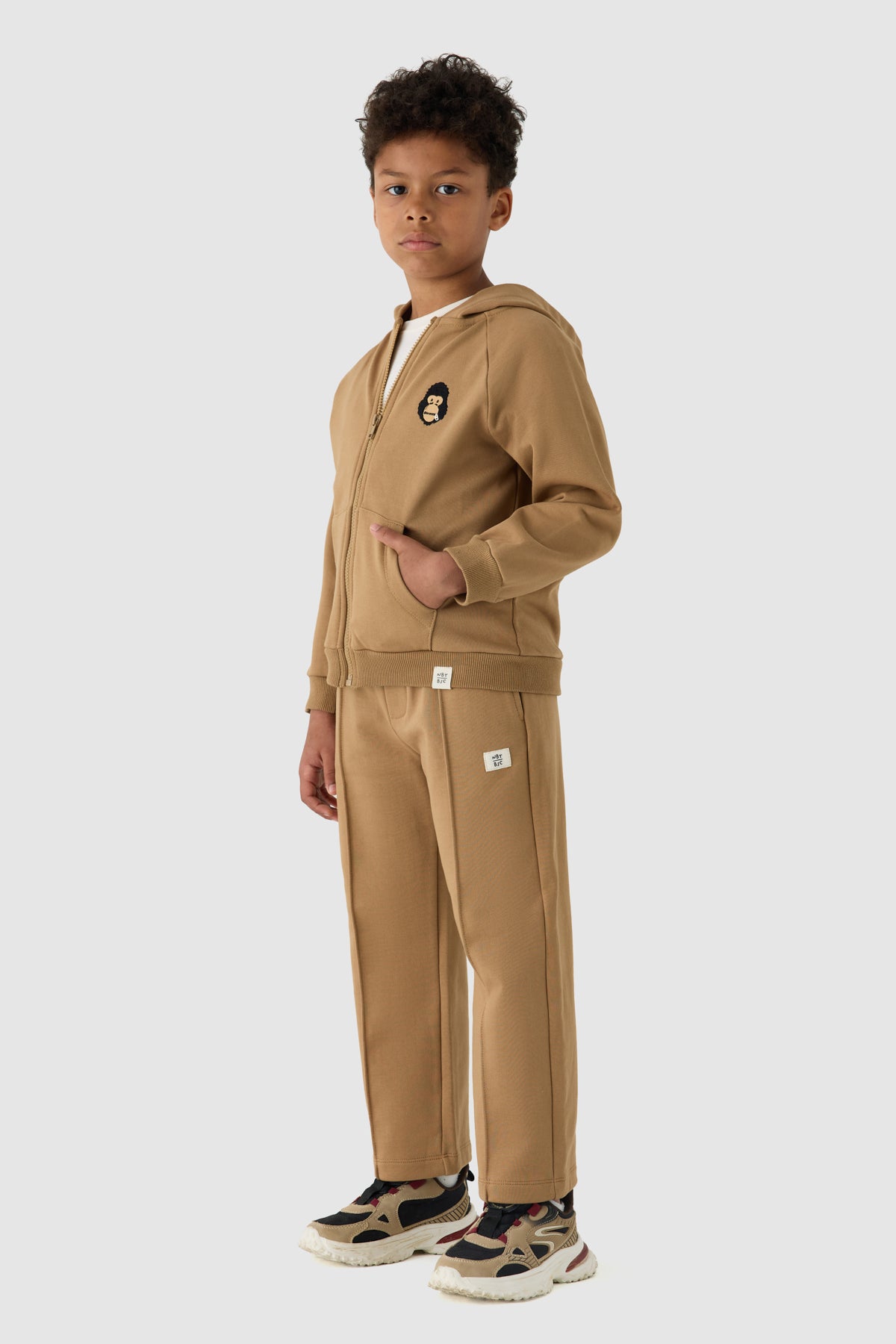 Boy Beige Tracksuit Set