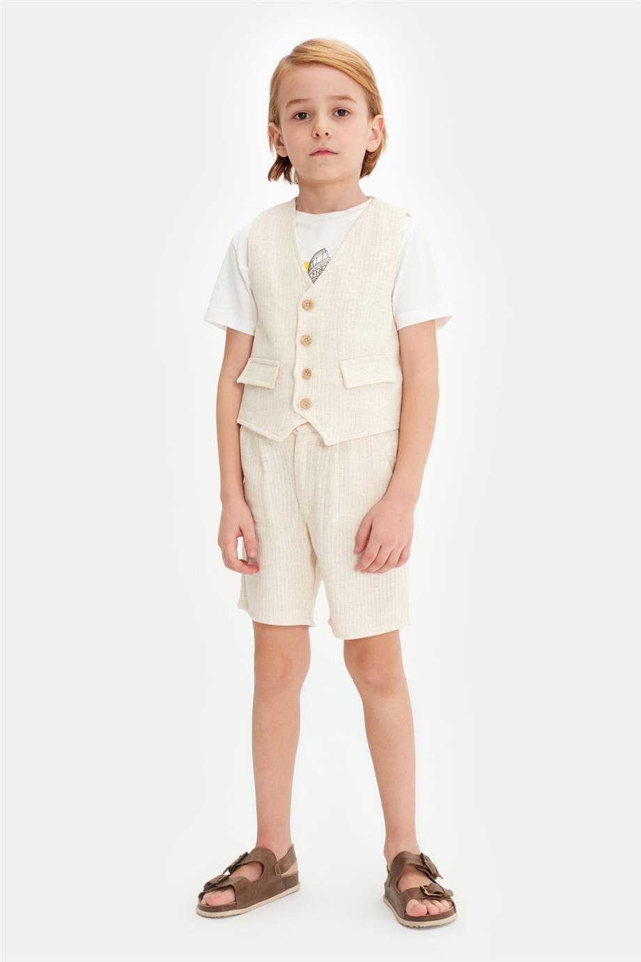 Boy Beige Vest - BgStore