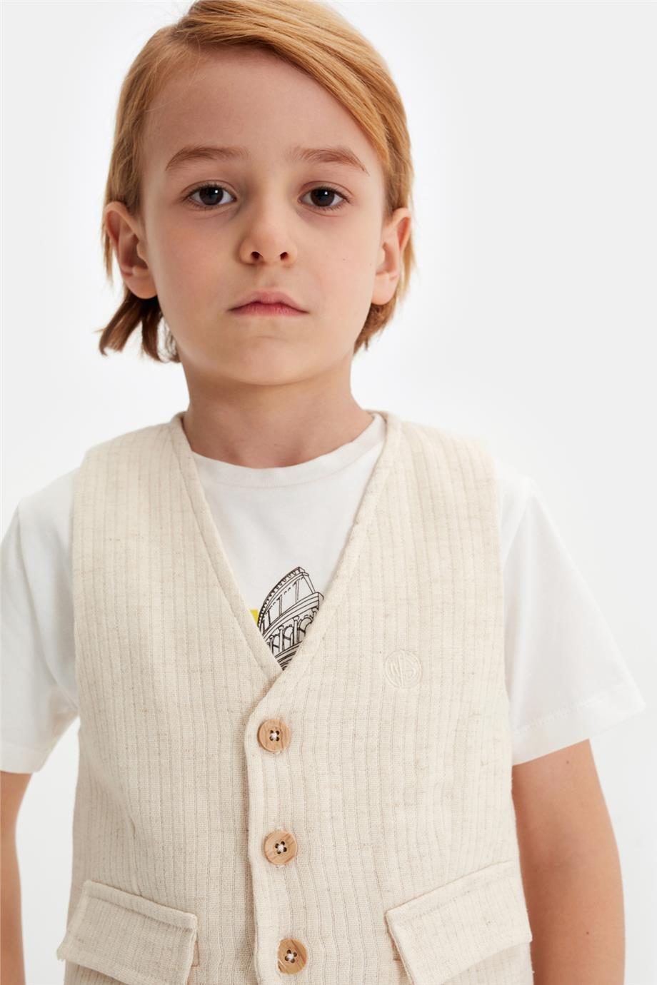 Boy Beige Vest - BgStore