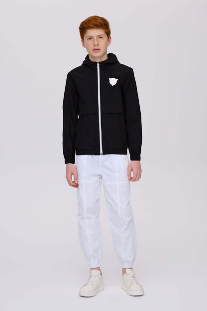 Boy Black Raincoat