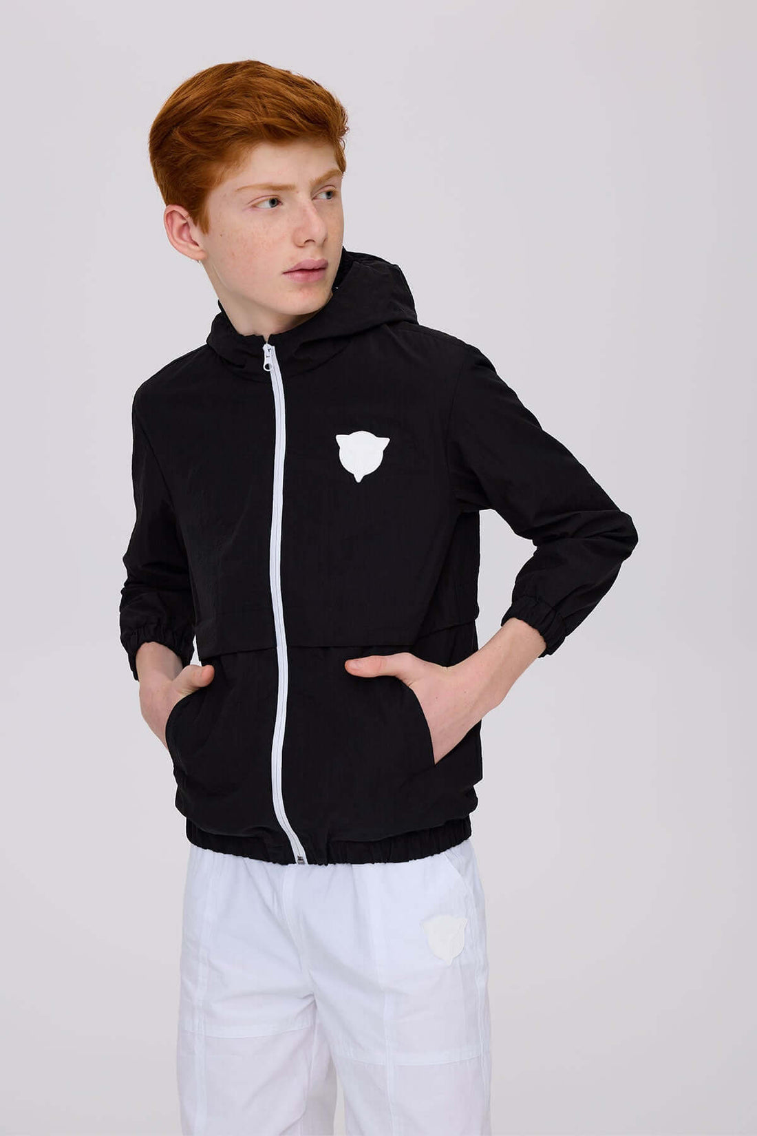 Boy Black Raincoat