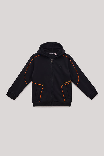 Boy Black Tracksuit Top - BgStore