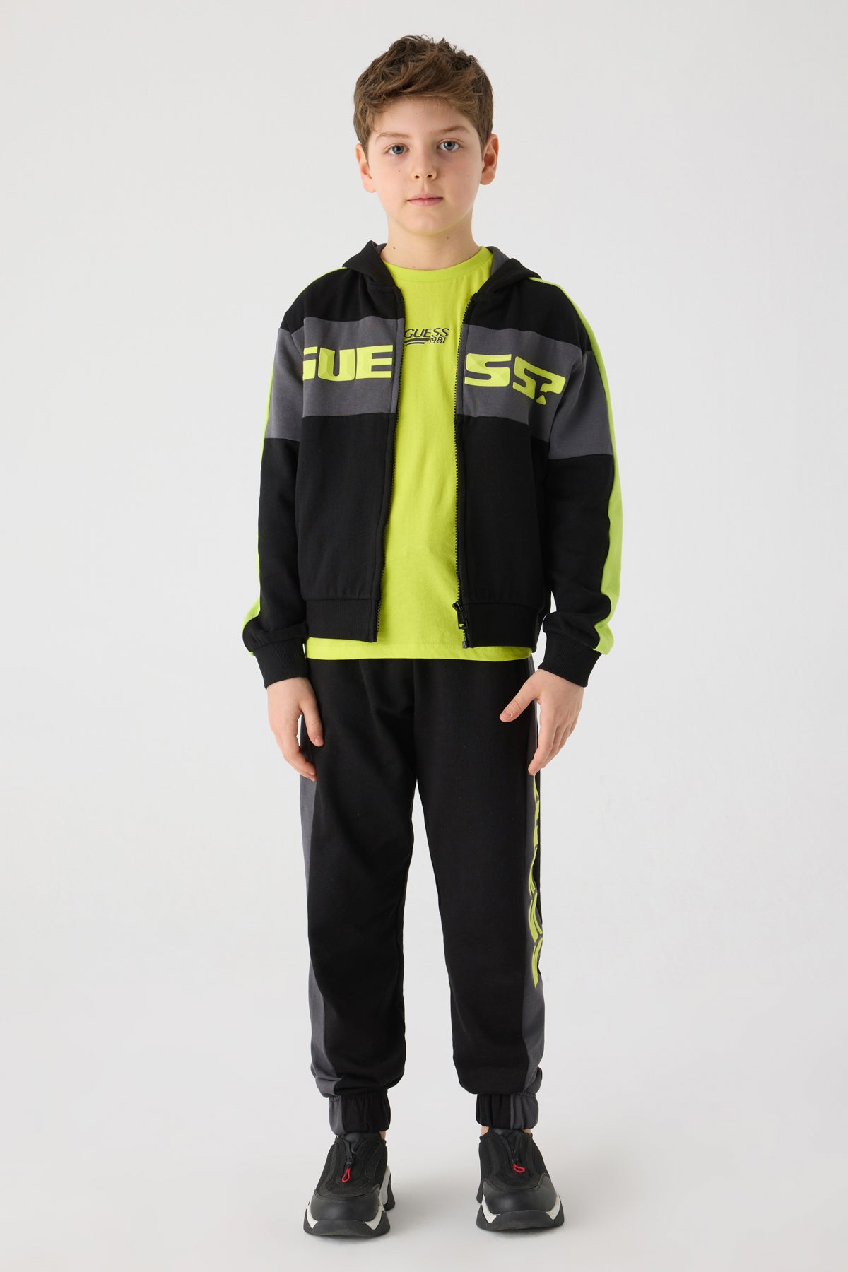 Boy Black Tracksuit Top