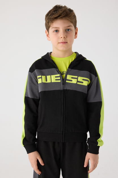 Boy Black Tracksuit Top