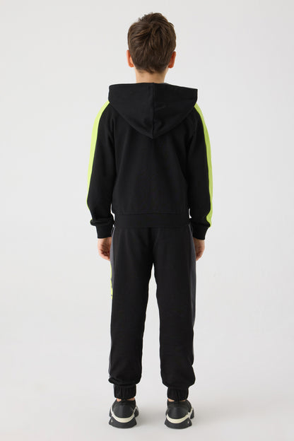 Boy Black Tracksuit Top