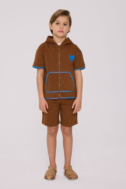 Boy Brown Tracksuit Top