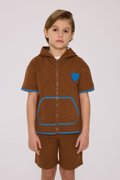 Boy Brown Tracksuit Top