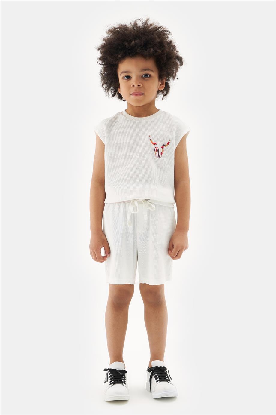 Boy Ecru Shorts - BgStore