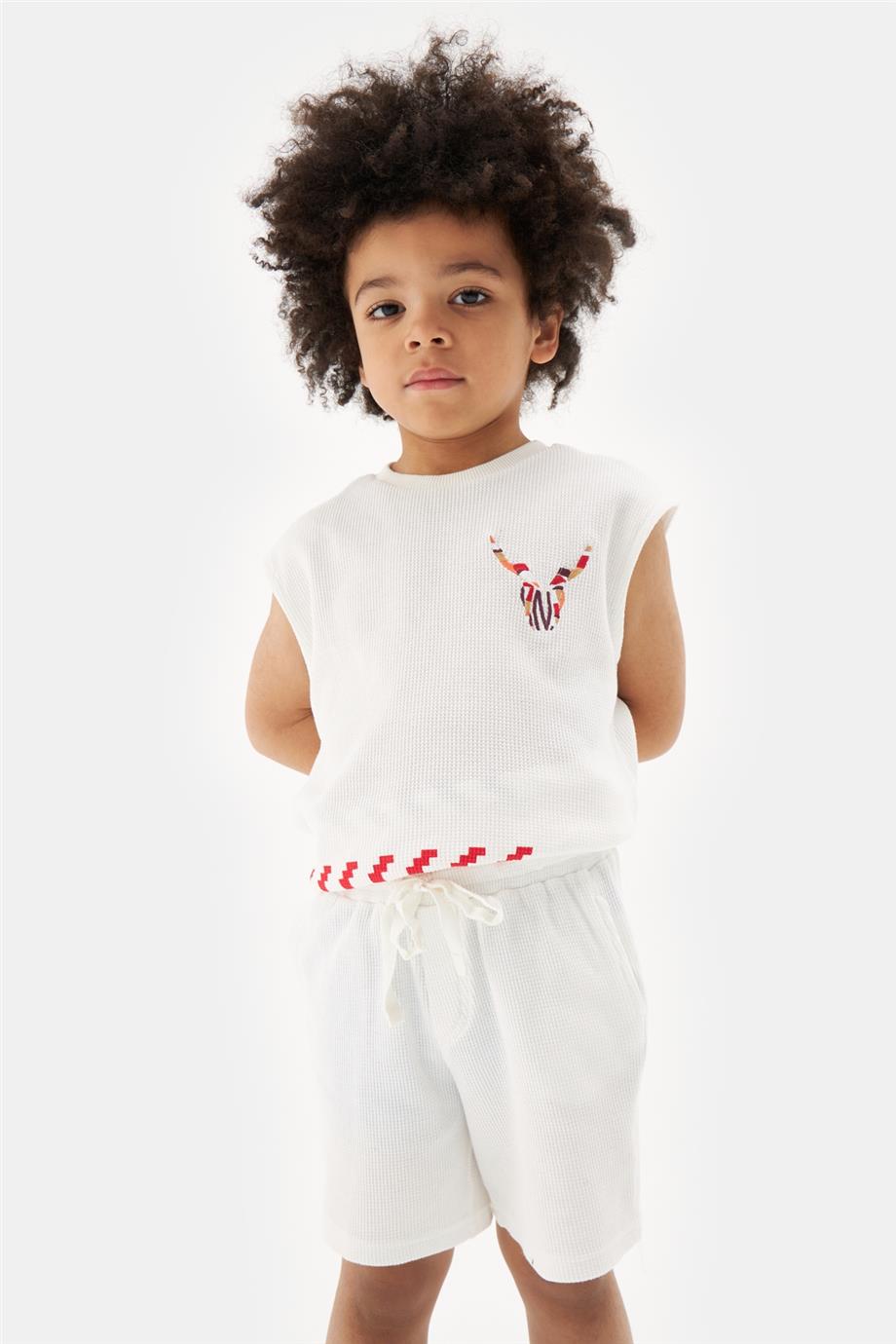 Boy Ecru Shorts - BgStore