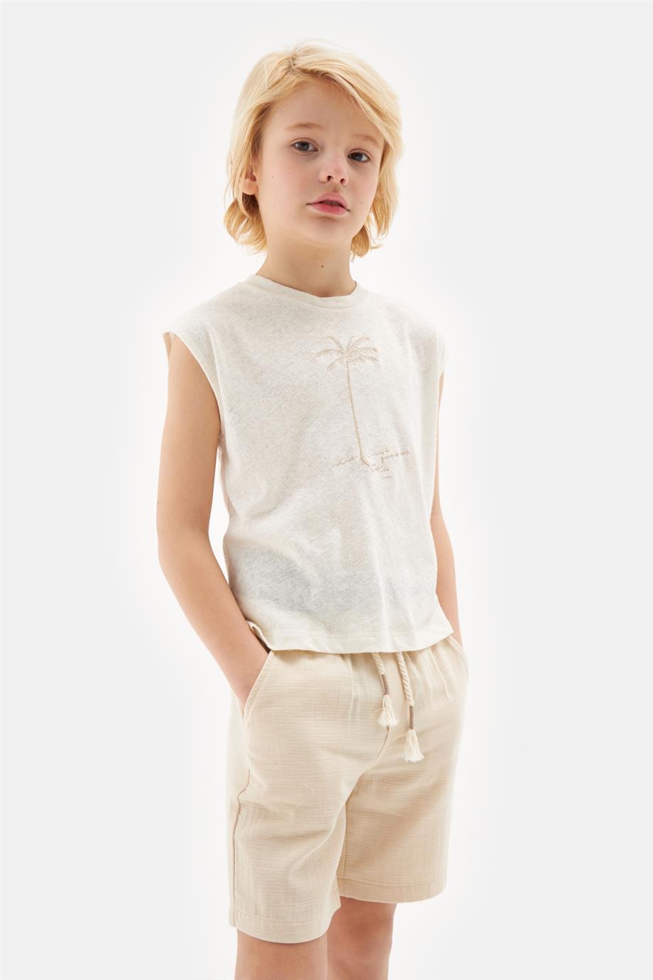 Boy Ecru Tshirt - BgStore