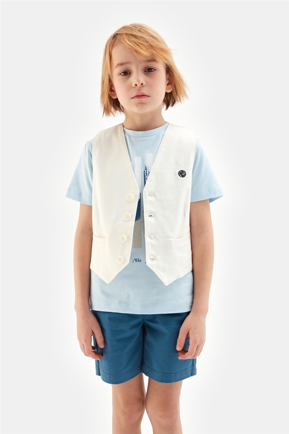 Boy Ecru Vest - BgStore