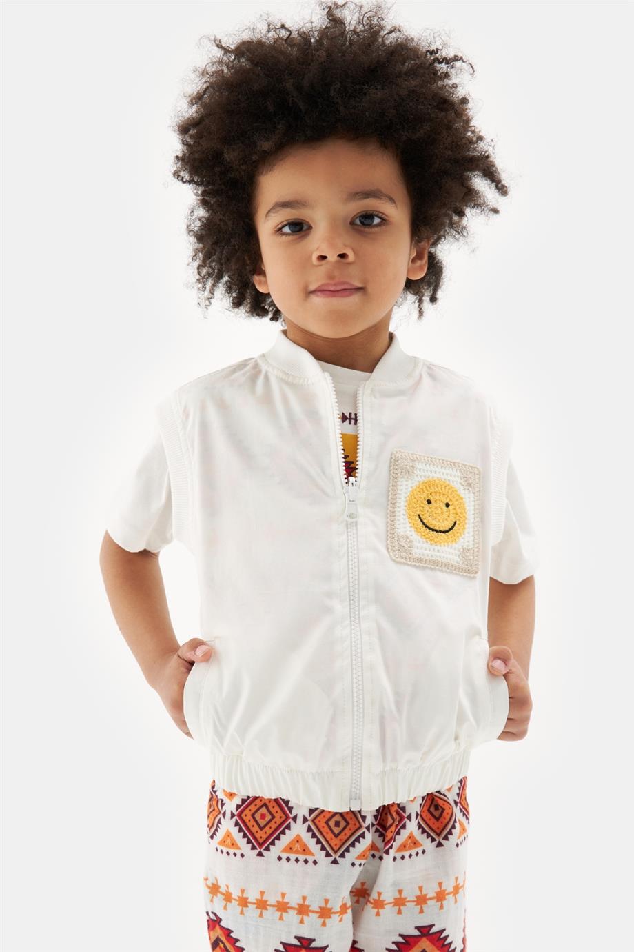 Boy Ecru Vest - BgStore