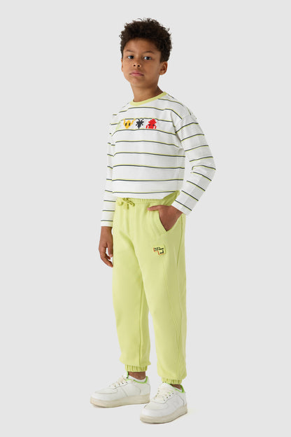 Boy Green Tracksuit Bottom