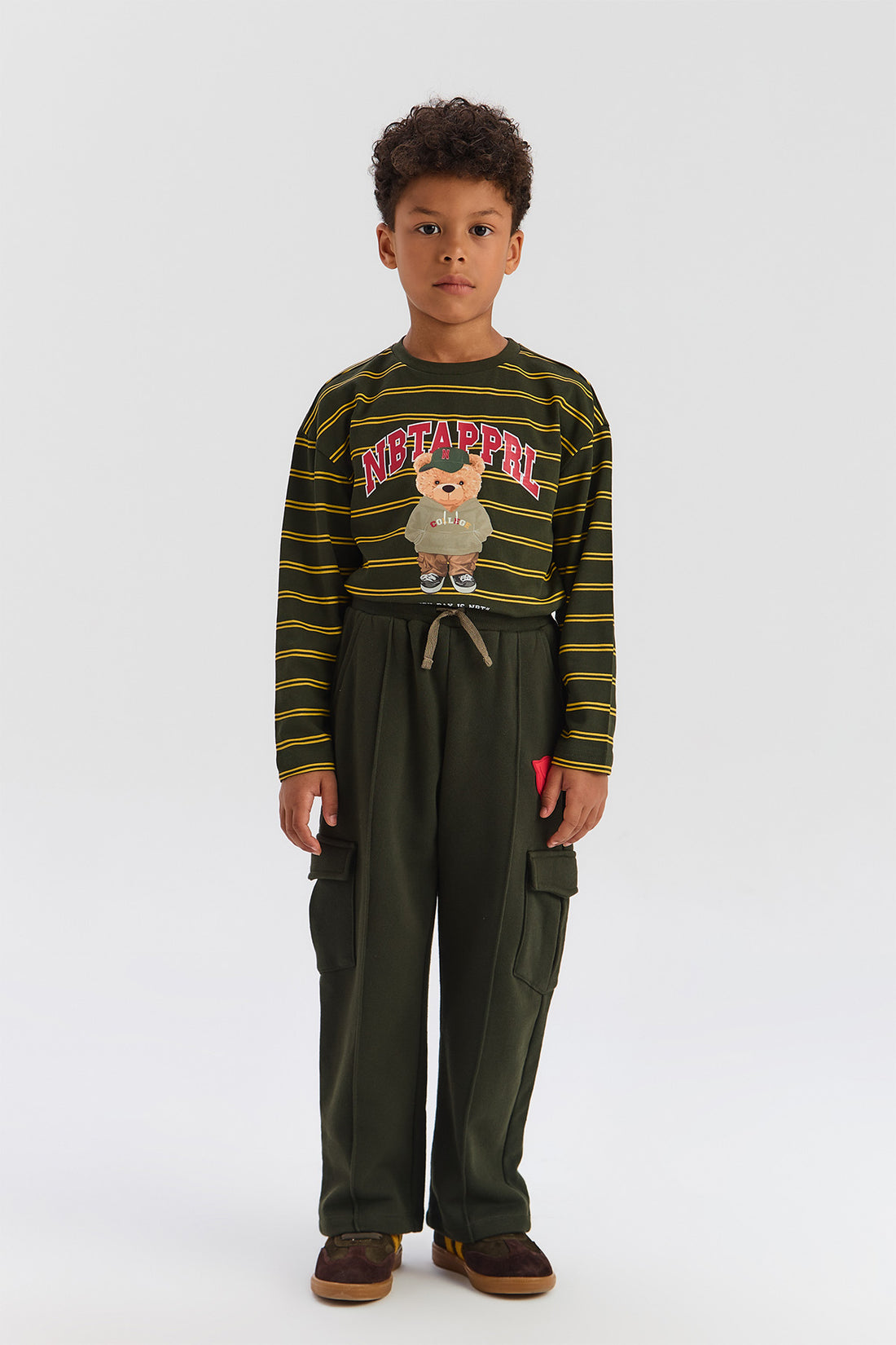 Boy Khaki Tracksuit Bottom