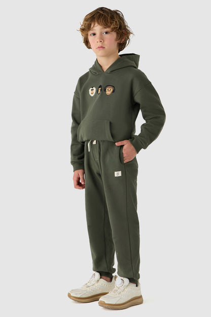 Boy Khaki Tracksuit Bottom