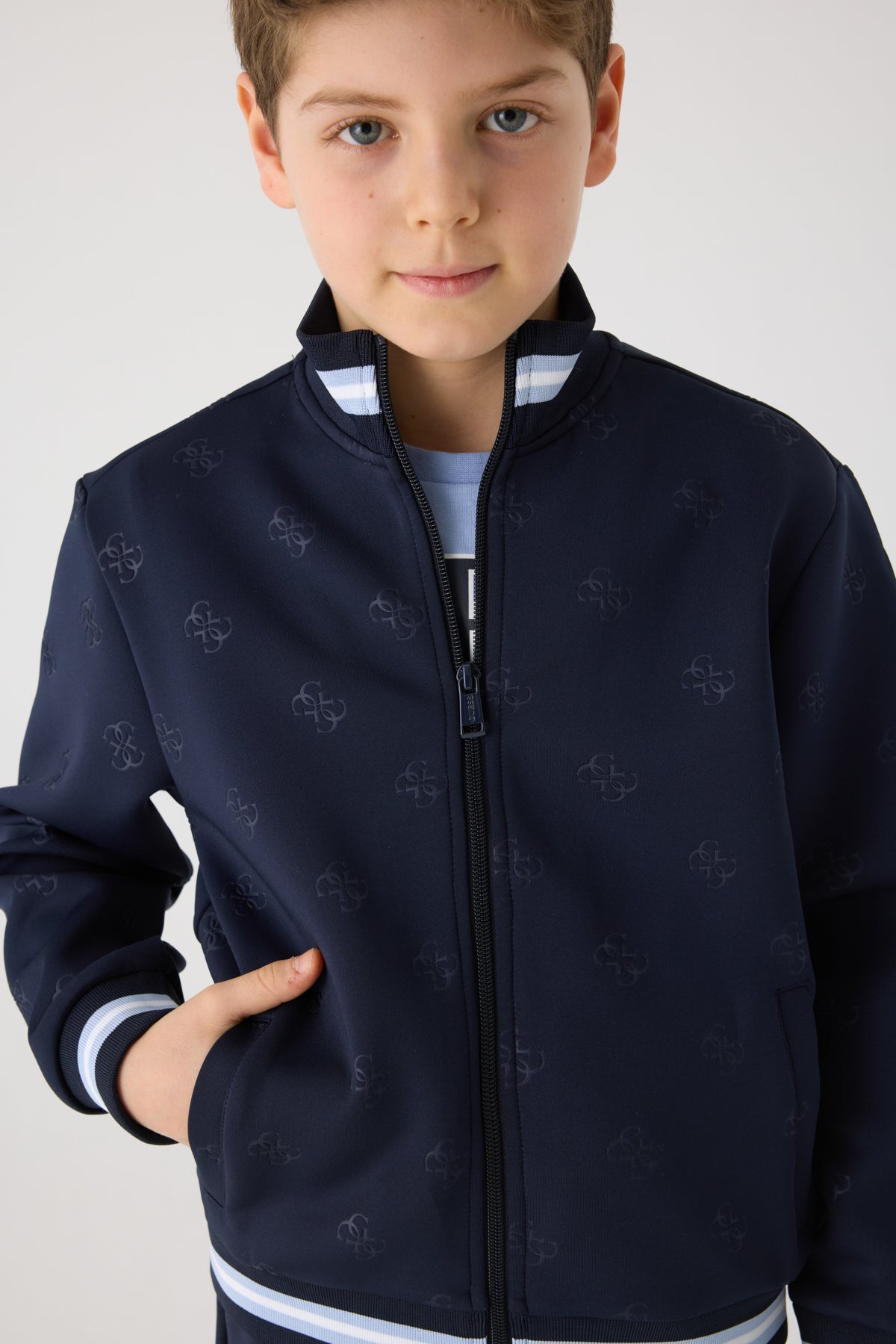Boy Navy Blue Tracksuit Top