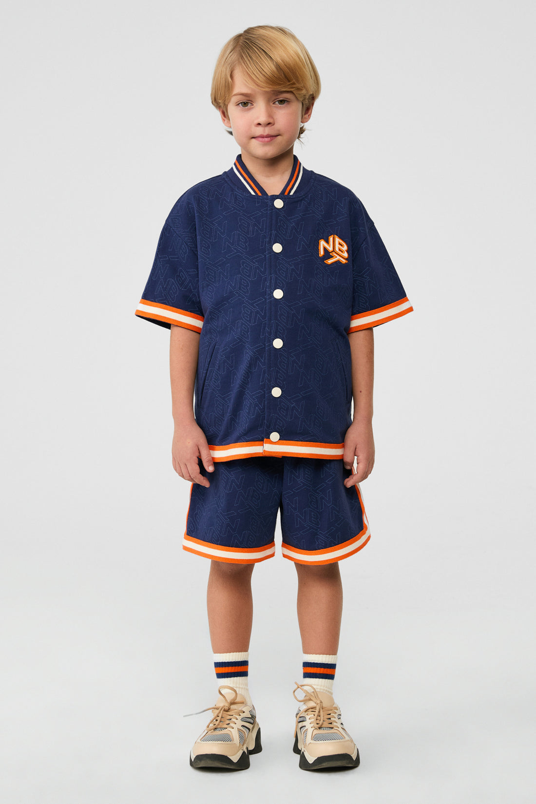 Boy Patterned Tracksuit Top