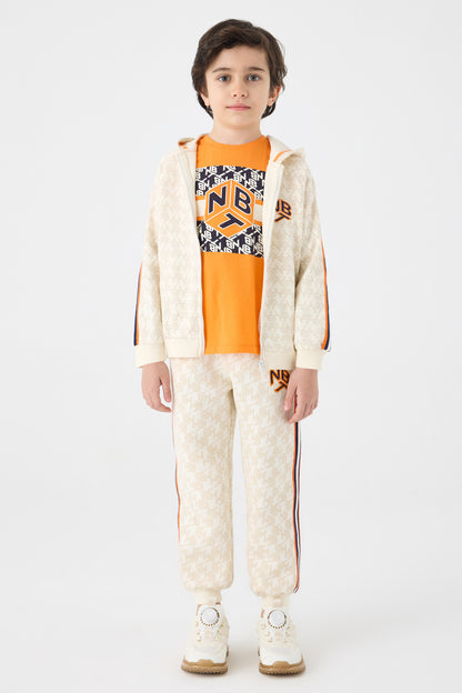 Boy Patterned Tracksuit Top