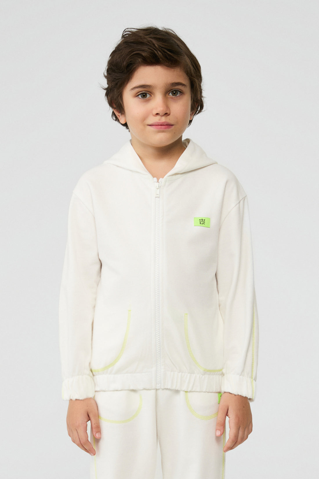 Boy White Tracksuit Top