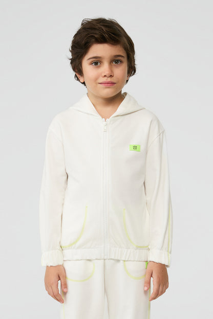 Boy White Tracksuit Top