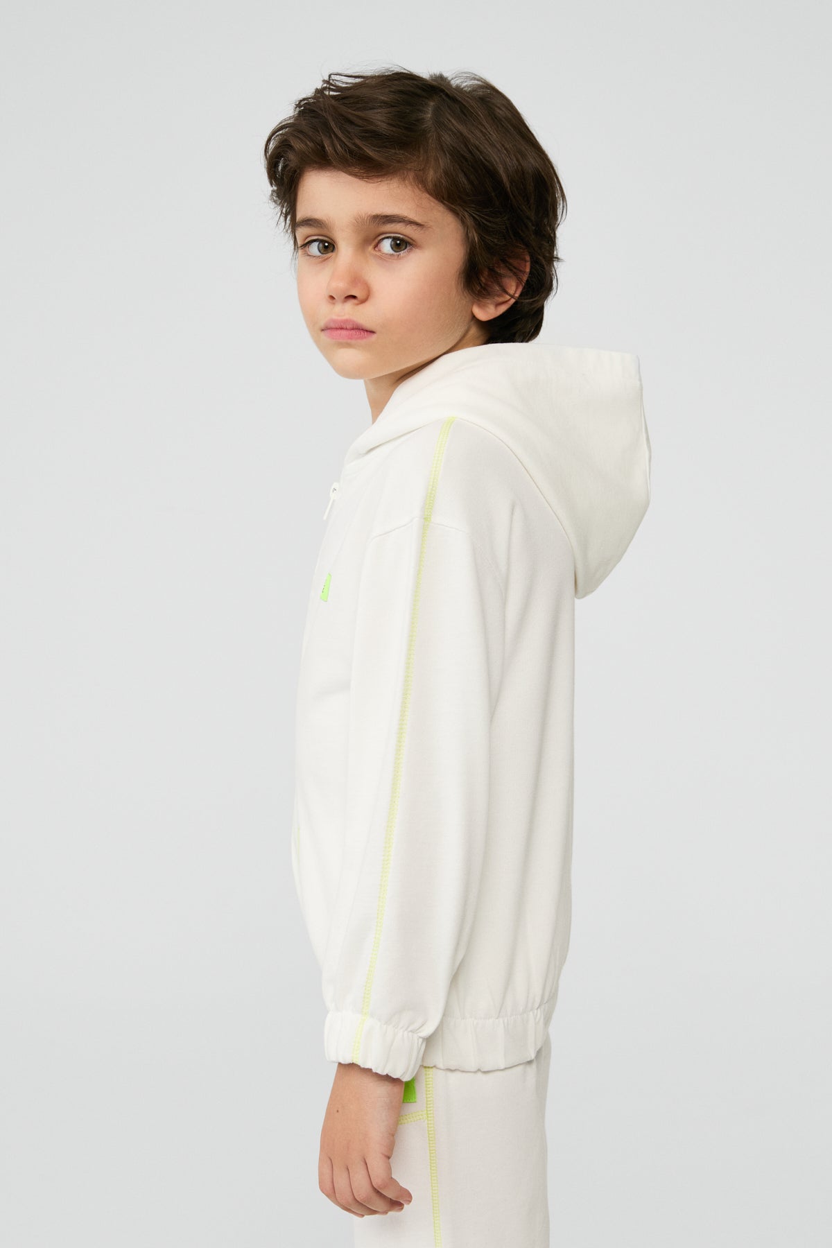 Boy White Tracksuit Top