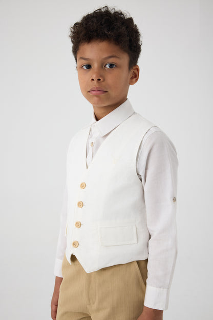 Boy White Vest