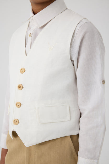 Boy White Vest
