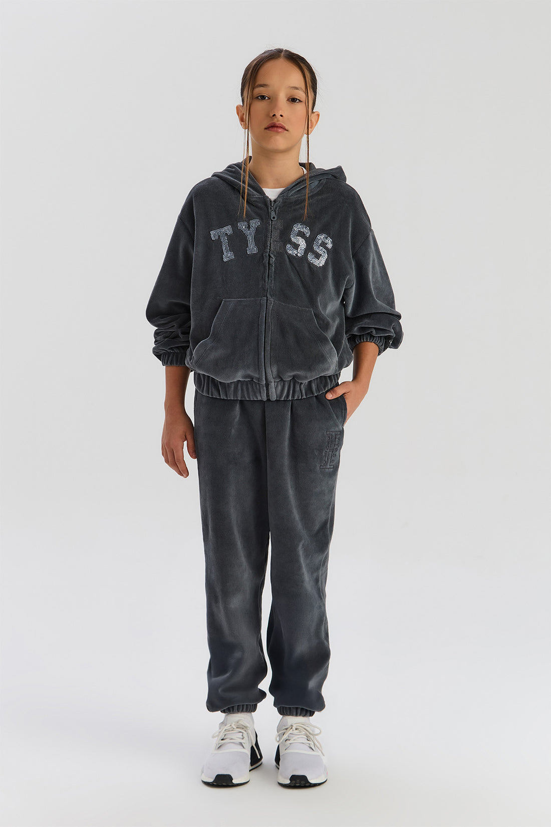 Girl Anthracite Tracksuit Top