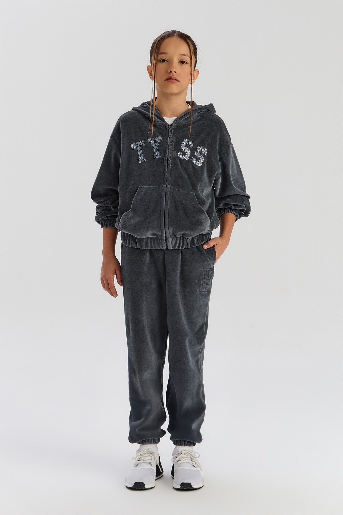 Girl Anthracite Tracksuit Top