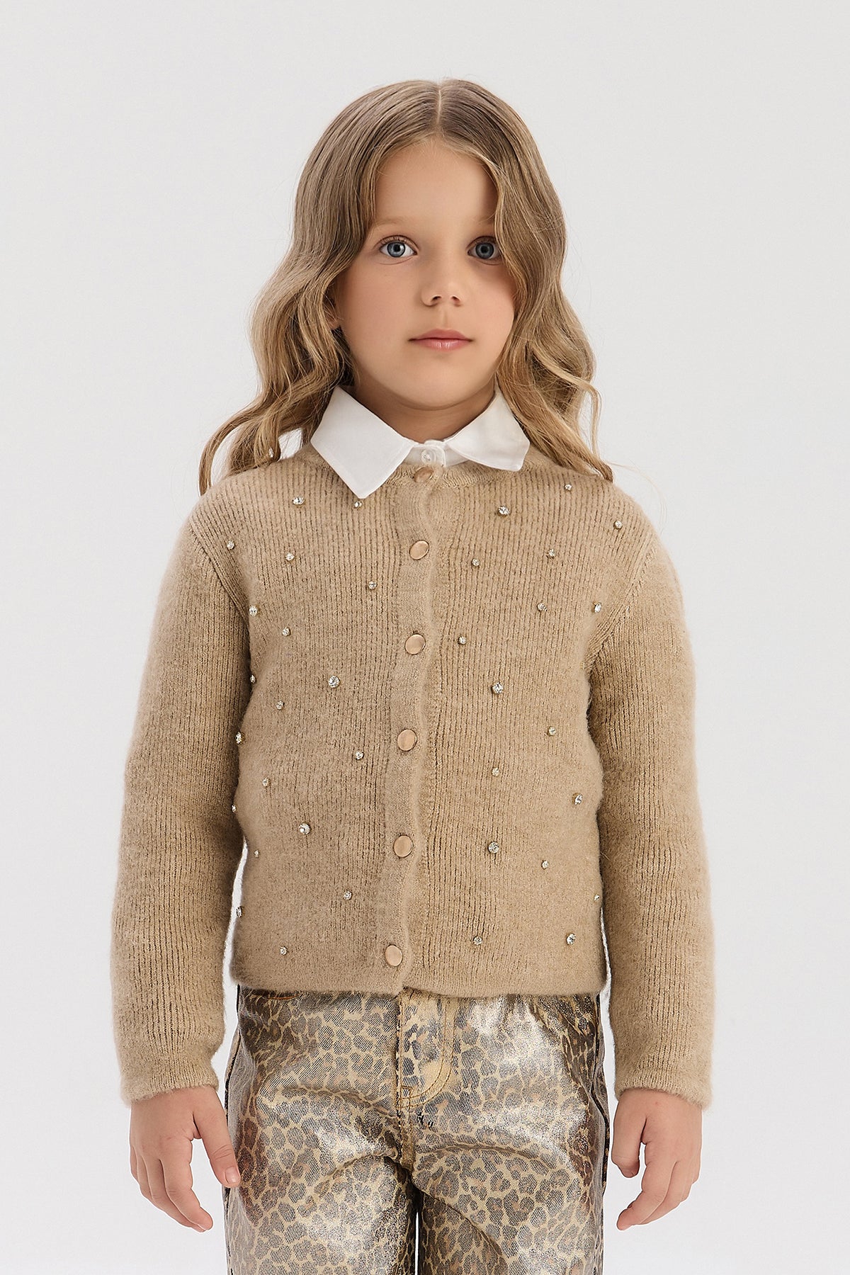 Girl Beige Cardigan