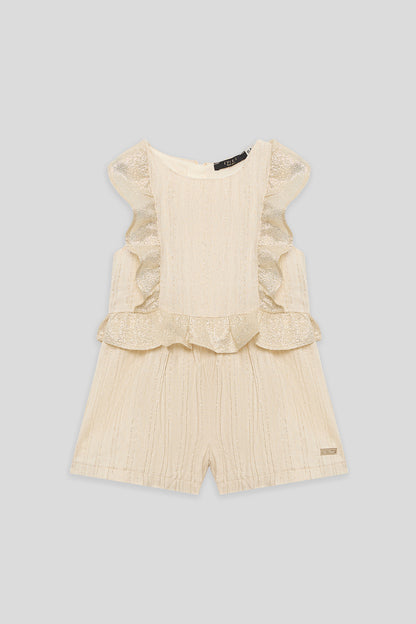 Girl Beige Overall