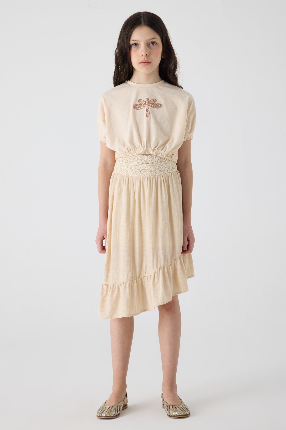 Girl Beige Skirt
