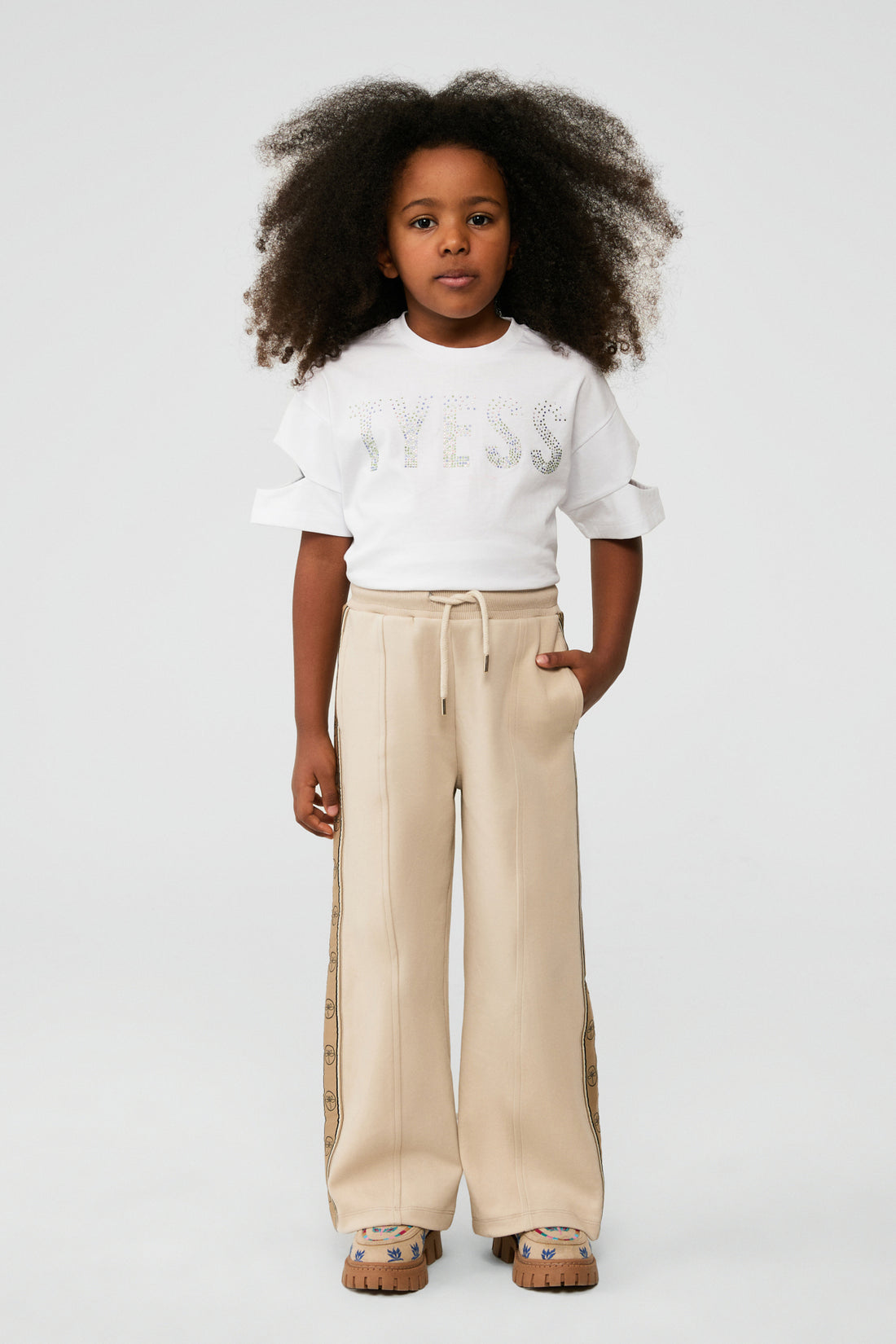 Girl Beige Tracksuit Bottom