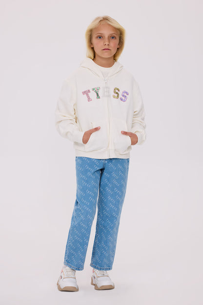 Girl Beige Tracksuit Top