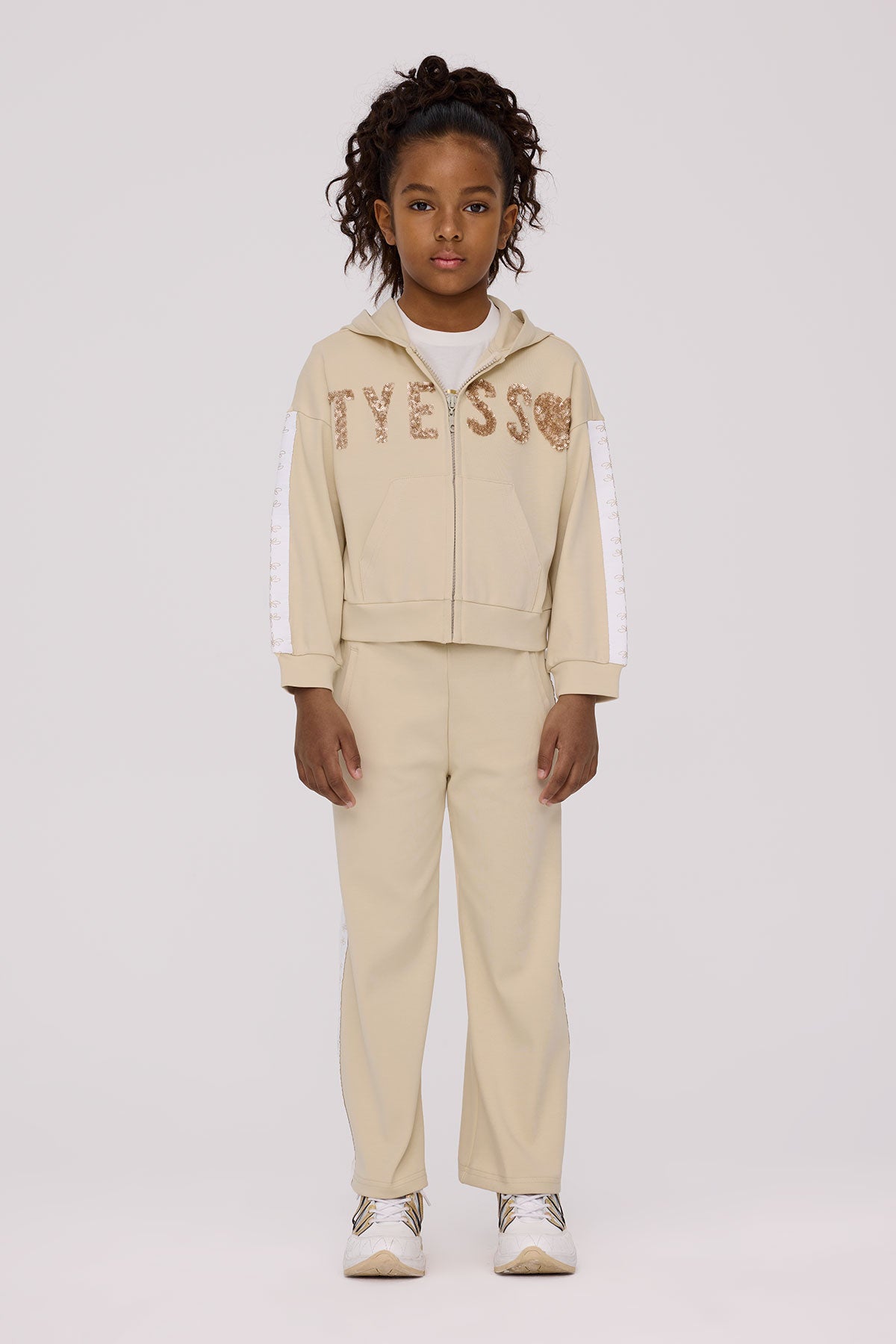 Girl Beige Tracksuit Top