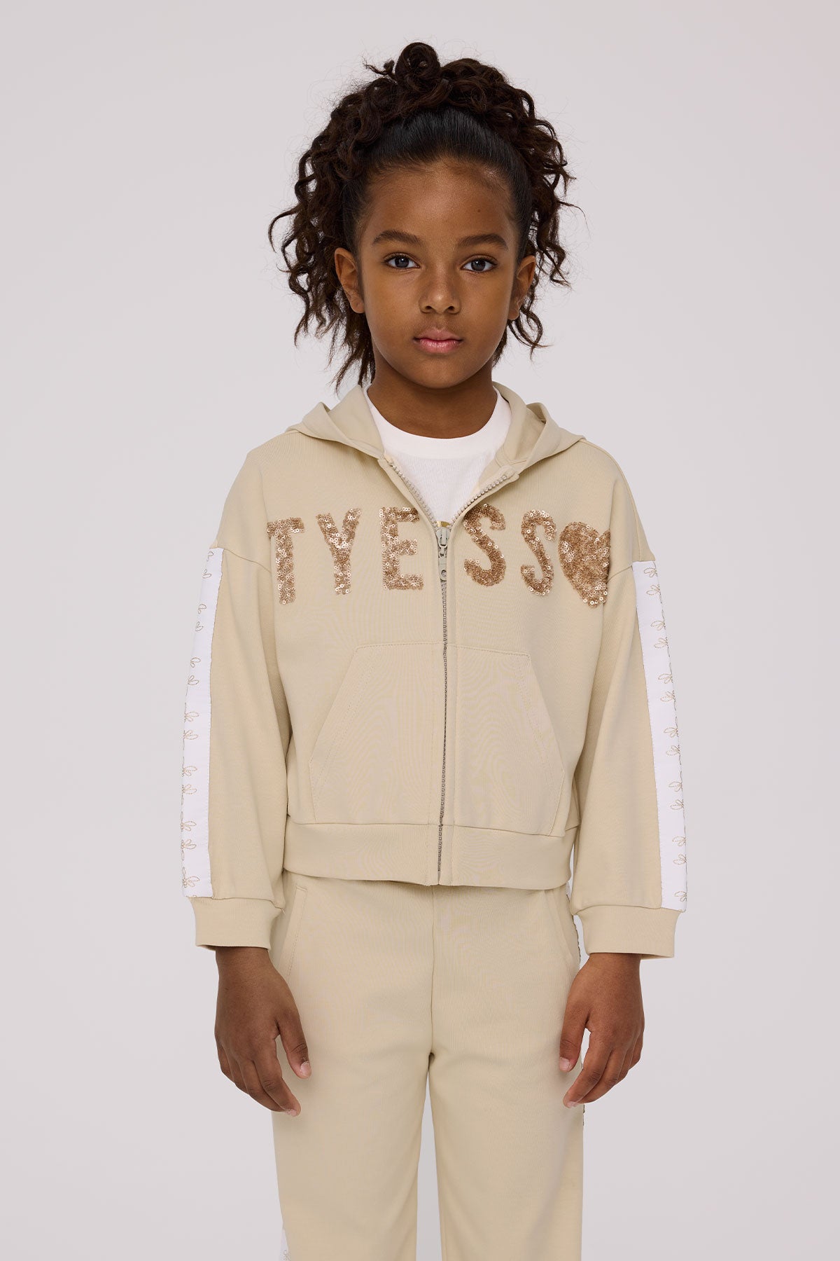 Girl Beige Tracksuit Top