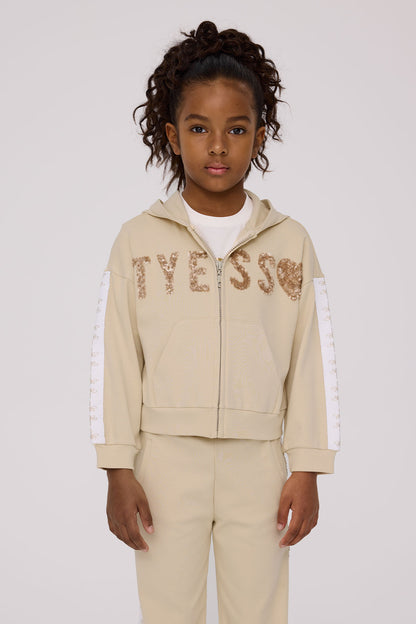 Girl Beige Tracksuit Top