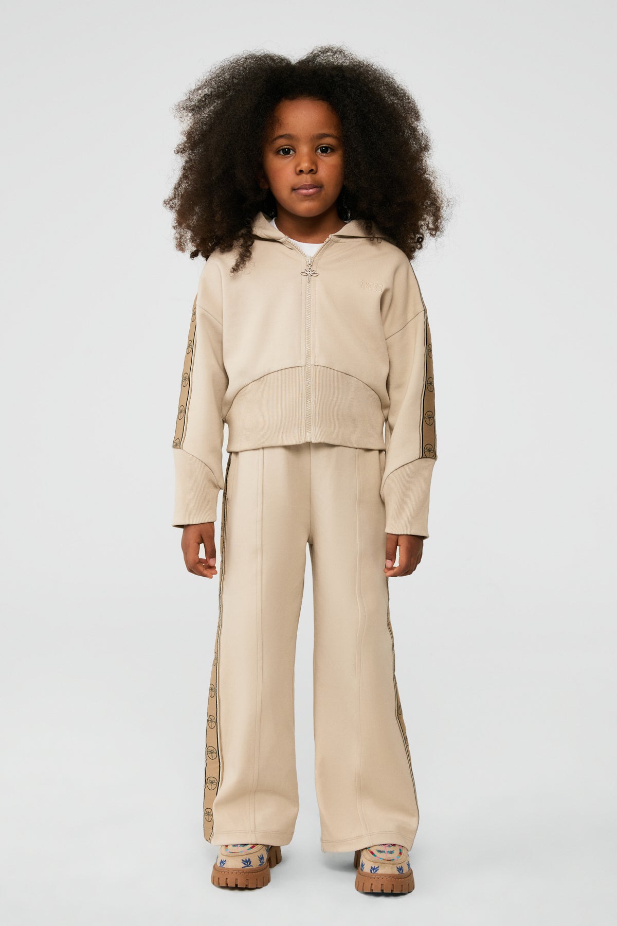 Girl Beige Tracksuit Top